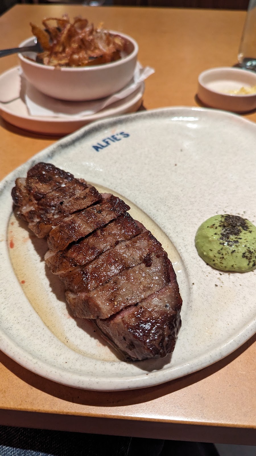 steak at Alfie's