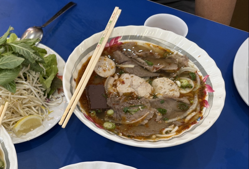 Bún bò Huế at Dong Ba Restaurant